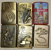 112 - LOT OF 6 ZIPPO LIGHTERS (C36)