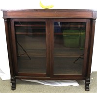 Vintage Paw Foot Glass Front Bookcase