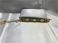 Designer Patrice Lime Rhodonite Link Bracelet