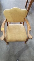 VINTAGE YELLOW PADDED ROCKING CHAIR