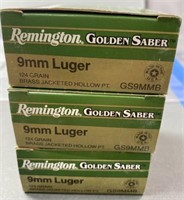 75 rnds. Remington 9mm Golden Saber