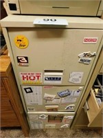 Metal 3 drawer file cabinet, 36"T x 14"W x 18"D