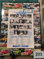 Framed KKOA Hall of Fame poster w/ 17 autographs