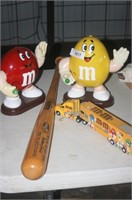 M&M's Collection - 2 Dispensers, Baseball Bat &