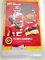 Patrick Mahomes 2017 Rookie Gems Gold Rookie Card