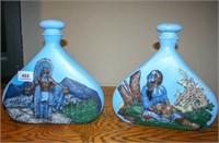 Cermic Native American Style Vases with lids