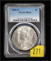 1898-O Morgan dollar, PCGS slab certified MS-63