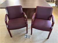 2 Office chairs Cloth/Wood