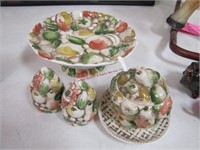 4 pc left in China S/P, platter, sugar bowl