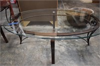 Glass & Metal Coffee Table,Matches Lot #400