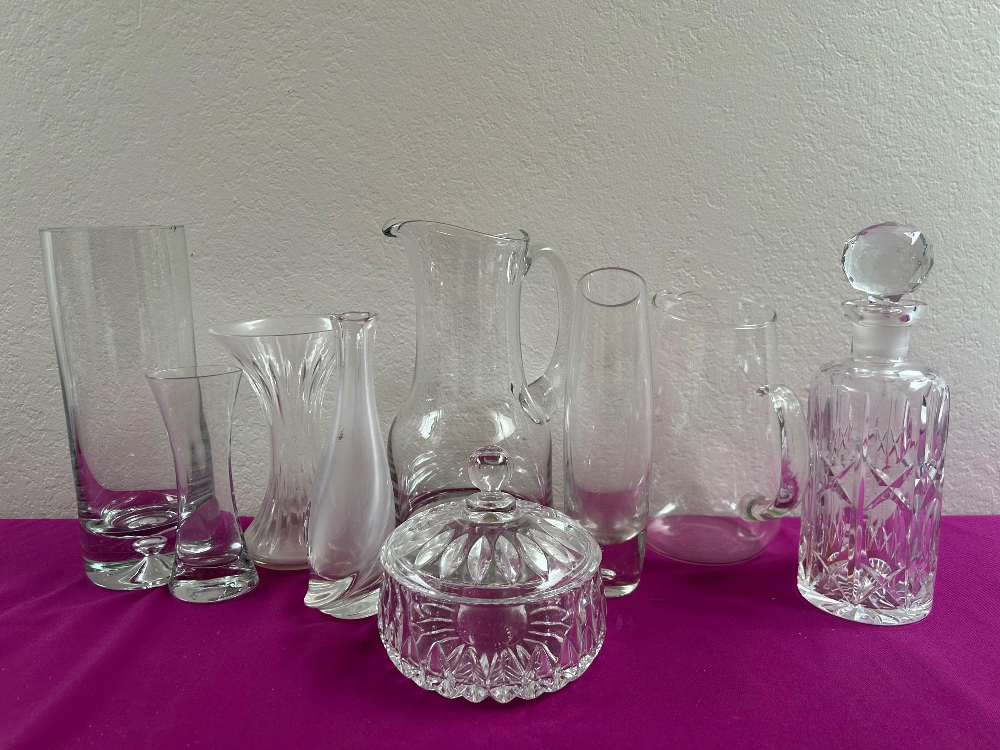 Crystal / Glass Vases, Pitcher & Decanter