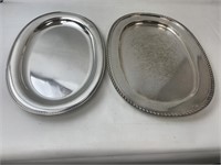 2 Silver Colored Platters