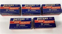 5 boxes of vintage Peters .22 Long ammo