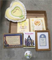 Baby bible, wall hangings and others