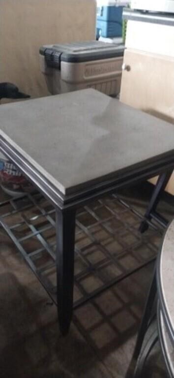 Rectangle concrete top side table 28x25x24in