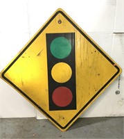 Genuine metal stoplight road sign