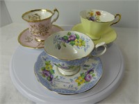 2 PARAGON & 1 ROYAL ALBERT FLORAL CUPS & SAUCERS