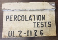 Cool Vintage Perc Tests Sign, About 18" x 12"