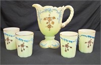 N.W. Intaglio Blue Stain 5 PC Water Set