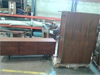Lot of 2 Wood Cabinets ( 1 is Crate and Barrel)