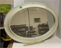 Oval Painted Wood Framed Mirror