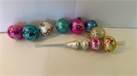 Vintage Christmas Ornaments and Tree Topper