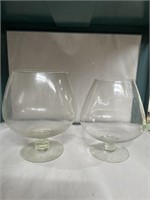 Large brandy snifters 9.5” H and 9”H