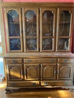 Two piece glass door hutch/China cabinet