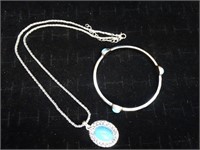 Silver & Turquoise Necklace & Bracelet