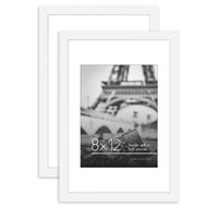 Americanflat 8x12 Picture Frame in White - Set of