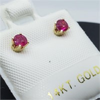 $500 14K Burmese Ruby Earrings HK27-26