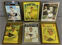 6 Baseball Cards. Jim Palmer 1971-73, Frank