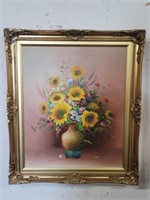 (28" x 25") Hand Painted Flower Vase