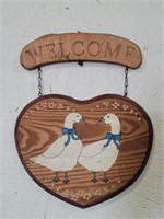 "Welcome" Love Geese Heart Decoration