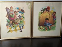 Pair of Children's Artistic Framed Prints