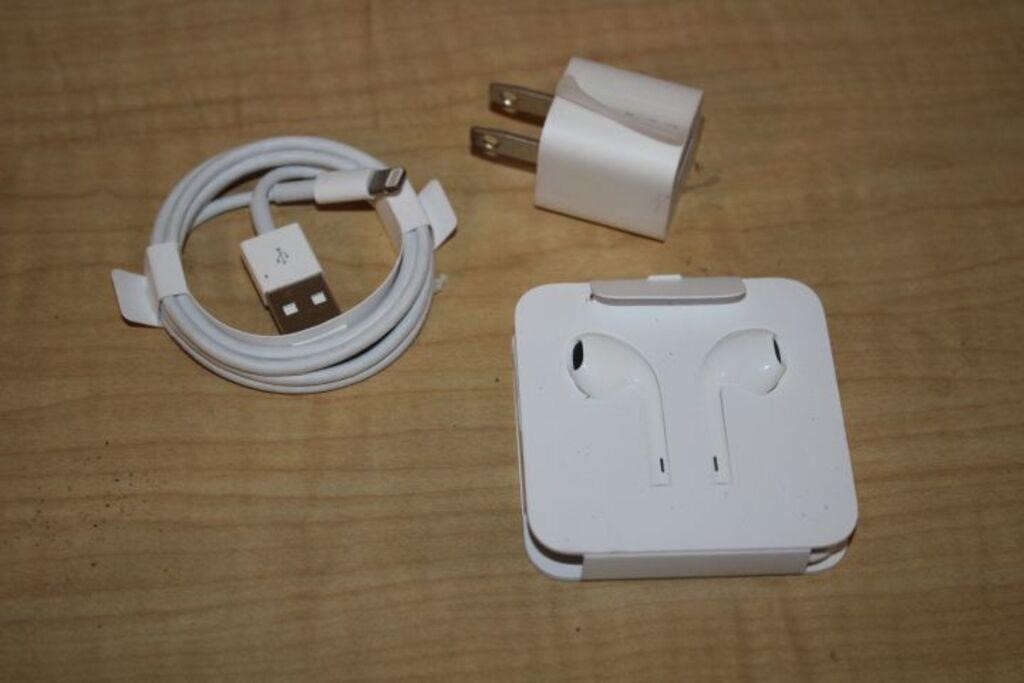 APPLE HEADPHONES AND CHARGER