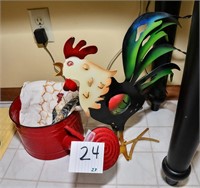 Rooster 16" t & Watering Can