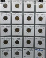 (20) Lincoln wheat cents including 1909 VDB,
