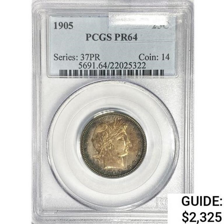 1905 Barber Quarter PCGS PR64