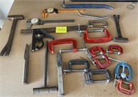 L - MIXED LOT OF HAND TOOLS, CLAMPS (G59)