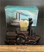 AVON BOTTLE W/BOX-SIDE WHEELER/EMPTY