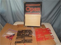 OPEN SIGN W/LETTERING