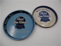 Lot (2) Pabst Blue Ribbon Beer Serving Trays