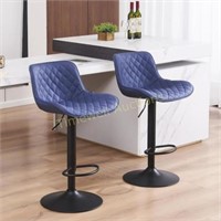 YOUTASTE Navy Purple Bar Stools Set of 2