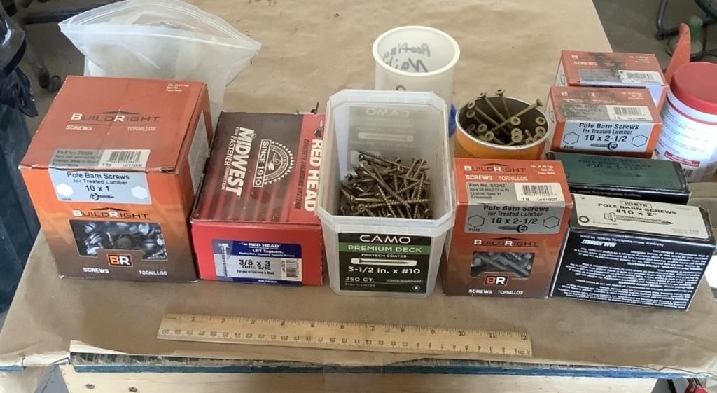 Large assortment of various screws