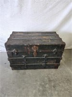 Antique Pine and Iron Trunk