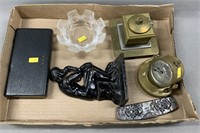 Smalls Lot: Waterman Pens, Lalique, Inkwell & More
