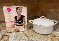 Giada De Laurentis Cookbook and White Stoneware