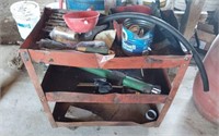 METAL CART AND CONTENTS-