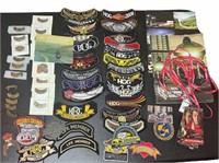 A Collection Of Harley Davidson Patches & Pins